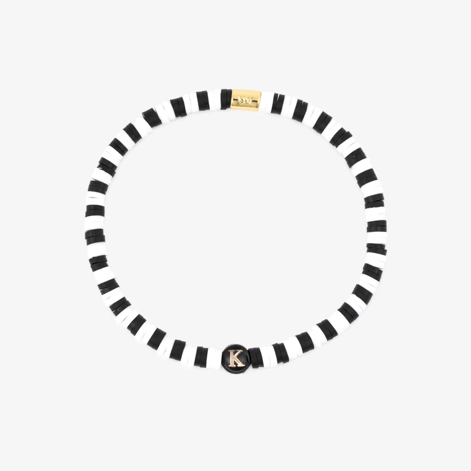 Black and White Alphabet Stretch Bracelet - Image 16
