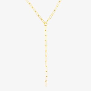 Paperclip Chain Lariat Necklace