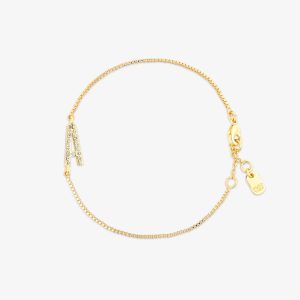 Pav?? Initial Chain Bracelet