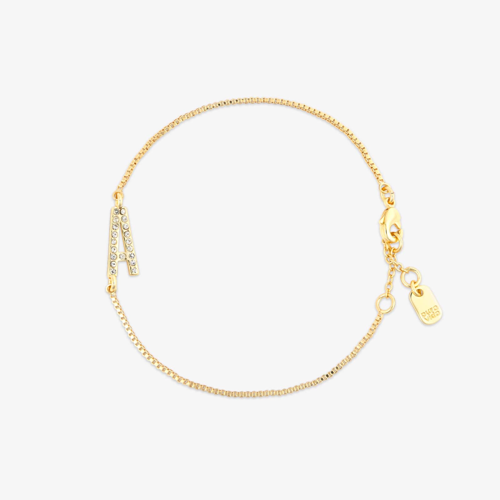 Pav?? Initial Chain Bracelet