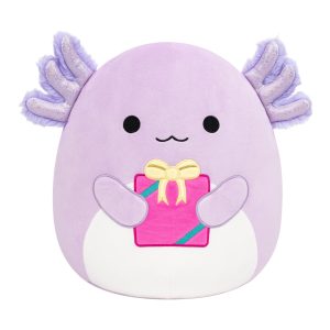 12-Inch Monica the Purple Axolotl Holding Present